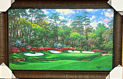 Larry Dyke The Thirteenth at Augusta S/N AP Golf Art Print-Framed 34 x 22