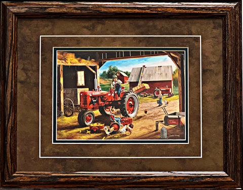 Charles Freitag Farmall Friends Tractor Farm Art Print-Framed 18.5 x 14.5