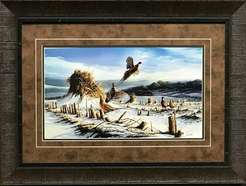 Terry Redlin Startled Country Pheasant Art Print-Framed