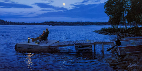 Eric Bjorlin, Quality Time Boy and Father S/N Fishing Art Print (28x14)