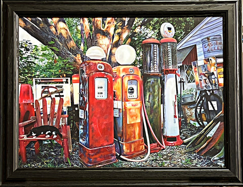 Lynn Garwood Dante's Place Gas Station Art Print-Framed 18.5 x 14.5