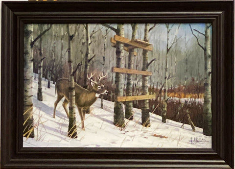 6Les Kouba Left to Soon Deer Hunting Decorator Print Framed 14 x 10