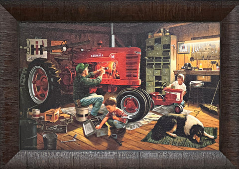 Charles Freitag Forever Red Tractor Farm Print 20 x 14