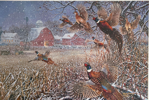 James Meger The Storm Pheasant farm Snow storm S/N Art Print