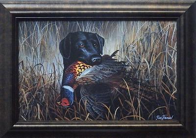 Jim Hansel Bird Season Lab Pheasant Decorator Art Print-Framed   14.5" x 10.5"