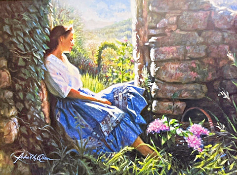 Robert Olson The Garden Gate Signed Art Print 25.5 x 19