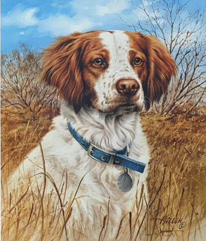 Jim Killen Signed Hunting Dog Art Print That's My Dog Too-Brittany (13.5 x 15.5)