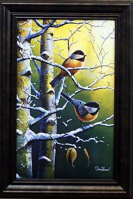 Jim Hansel Winter Refuge II Chicadee Decorator Art Print-Framed   10.5" x 14.5"