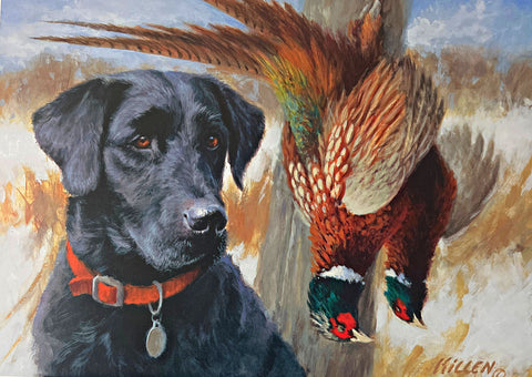 Jim Killen 2012 Minnesota Pheasant Habitat Stamp Print Black Lab Open Edition 9"x6.5"