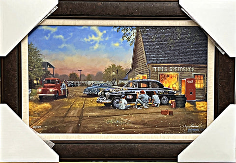 Dave Barnhouse A Finishing Touch Stock car Race Track S/N Art Print-Framed