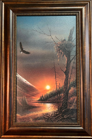 Terry Redlin Flying Free Framed Textured Eagle Print