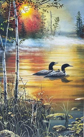 Jim Hansel Open Edition Loon Print Family Outing 13x21