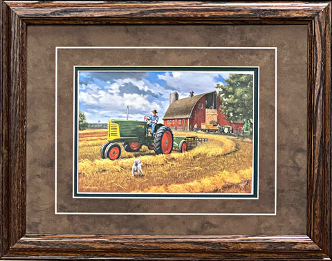 Charles Freitag Old Tractor Print Oliver Twist Framed 18.5x14.5