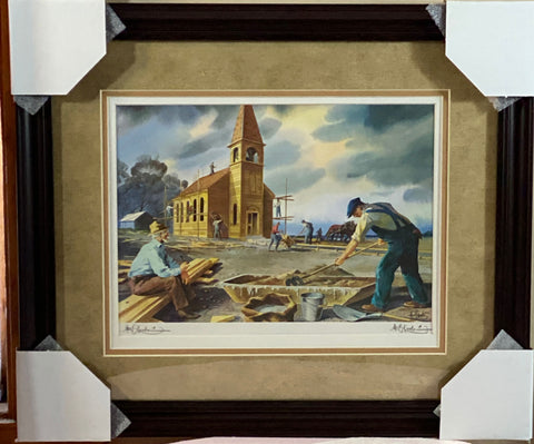 Kouba Church Building Art Print Framed-19.5 x 16.5