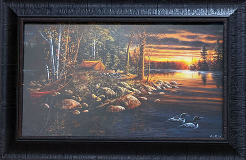 Jim Hansel Wake up Call Lake Loon Art Print-Framed 22 x 14