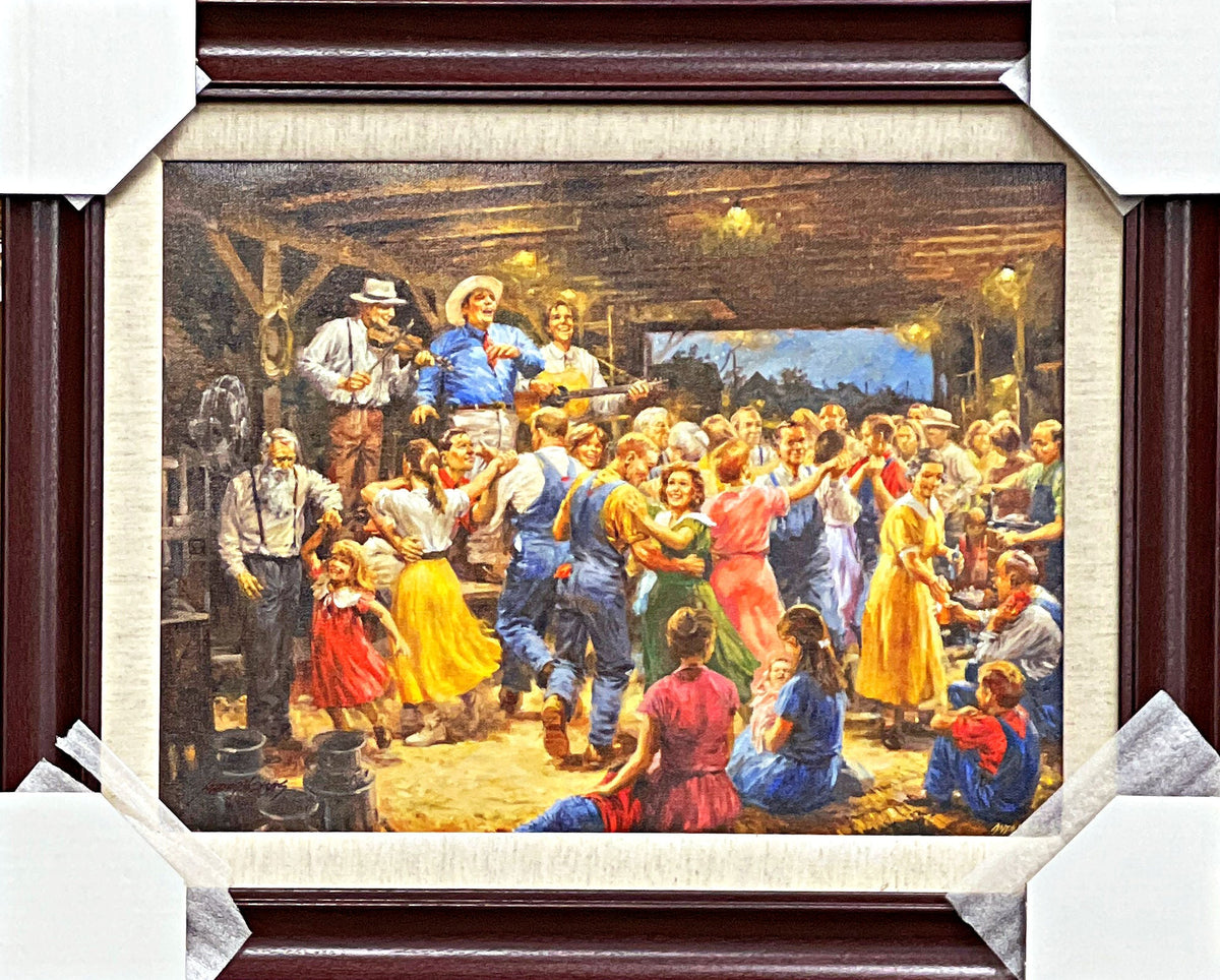 Andy Thomas Barn Dance Canvas art print-Framed Signed 21 x 17