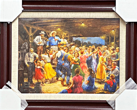 Andy Thomas Barn Dance Canvas art print-Framed Signed 21 x 17