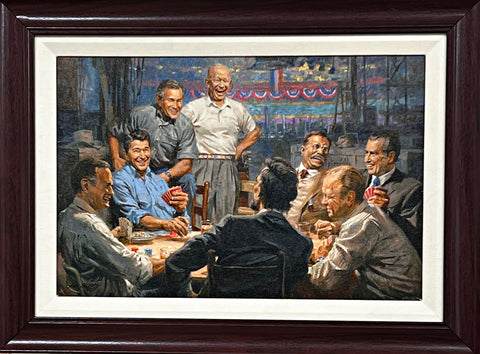 Andy Thomas, Grand Ol' Gang Framed Canvas with Liner Signed  (23x17)