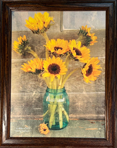 Anthony Smith Framed Still Life Art Print Country Sunflowers (14.5x18.5)