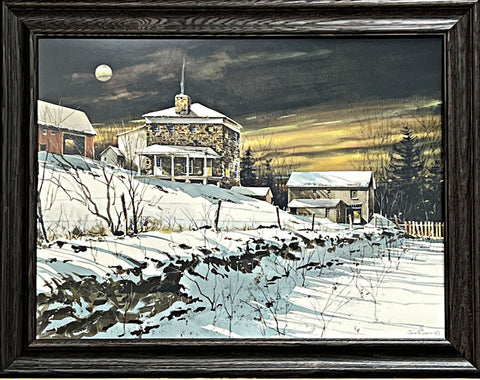 John Rossini Framed Stone Farmhouse Print Moon Shadows 28x22