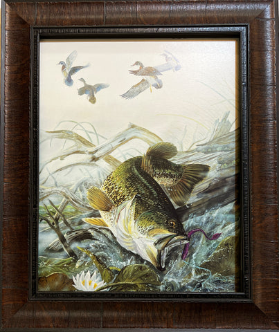 Terry Doughty Largemouth Bass Art Print Framed 14 x 15