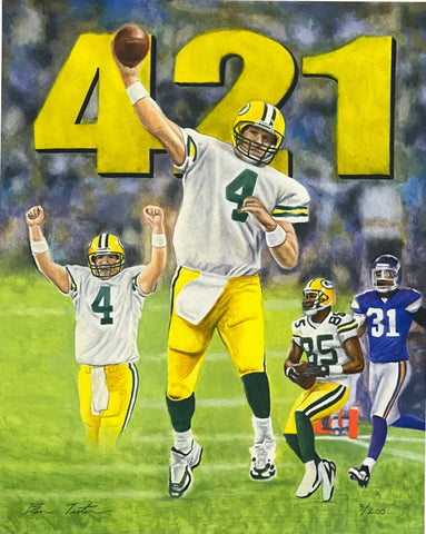 Ben Teeter Brett Farve GB Football Art Print S/N Art Print 16 x 20