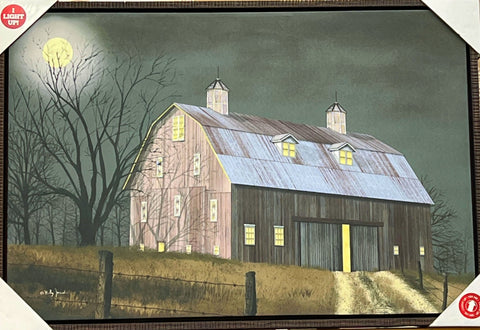 Billy Jacobs Full Moon Barn Light Up Canvas Print-31.5 x 21.5