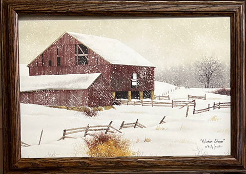 Billy Jacobs Winter Storm Farm  Art Print-Framed 20.5 x 15.5