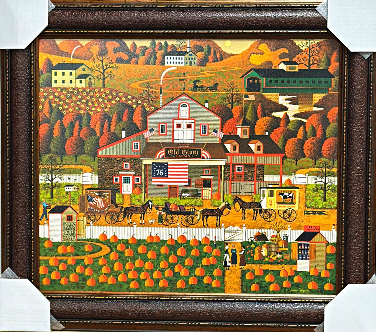 Charles Wysocki Old Glory Farm Pumpkin Art Print
