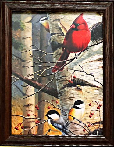Cynthie Fisher Unannounced Vistors II Cardinal Art Print-Framed 14.5 x 18.5