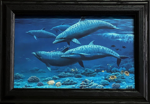 Cynthis Fisher Playful Visitors Dolphin Art Print-Framed 14.5 x 10