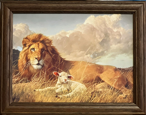 Nancy Glazier Peace on Earth Lion Art Print-Framed 14 x 11