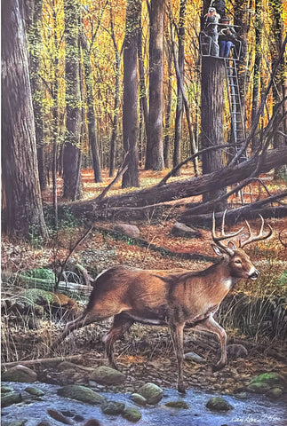 Kevin Daniel Moment of Truth S/N Bow Hunter Deer Hunting Art Print 12 x 18