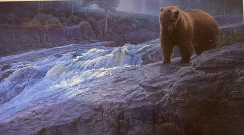 Daniel Smith, Rocky Cascade Bear S/N Art Print 32.5 x 18