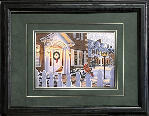 Darrell Bush Winter's Song Cardinal Art Print-Framed 19 x 15
