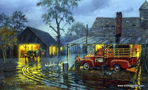 Dave Barnhouse Shelter From The Storm - 26" x 16" Signed Edition