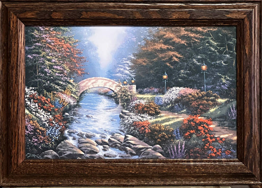 Derk Hansen Framed Decorator Stone Arch Bridge Art Print Pathway of Dreams (14.5x10.5)