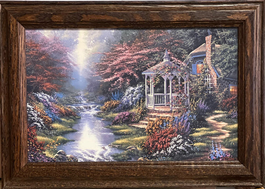 Derk Hansen Secret Hideaway Garden Cottage Decorator Art Print-Framed 14.5 x 10.5