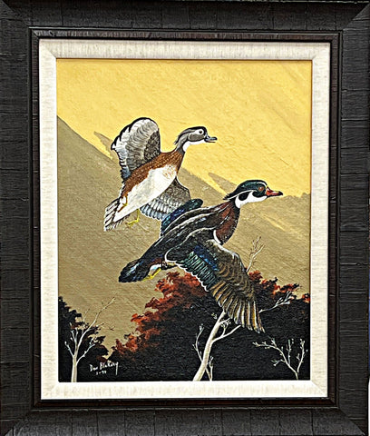 Don Blakney Wood Duck Original Oil Painting Framed 22.5 x 26.5