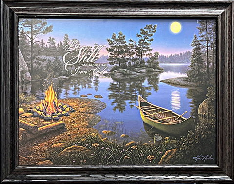 Kim Norlien Moonlight Bay Inspirational Art Camping Print-Framed 28 x 22