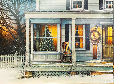 John Rossini December Glow Christmas Tree Art Print-24 x 18-Free Shipping