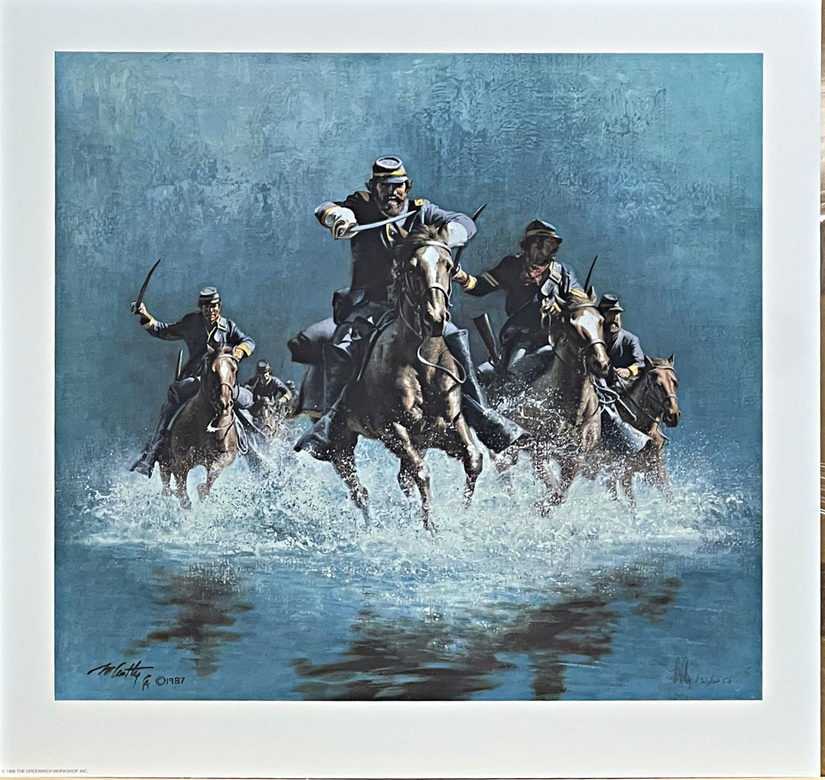 Frank McCarthy S/N Calvary Soldiers Art Print Saber Charge 18.5 x 17