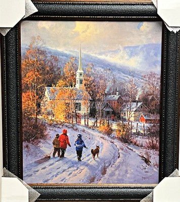 G Harvey A Time of Grace Children and Dog Art Print-Framed 22.5 x 26