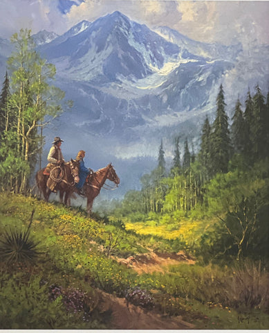G. Harvey LE Mountain Horseback Art Print Reflecting His Majesty ( 18.25"x22.25") w/COA