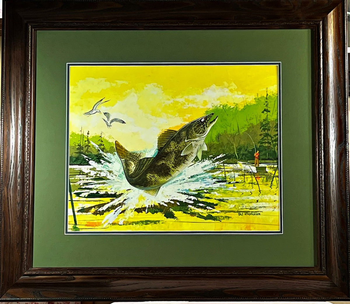 Gale Hendrickson Walleye Original Art Print-Framed