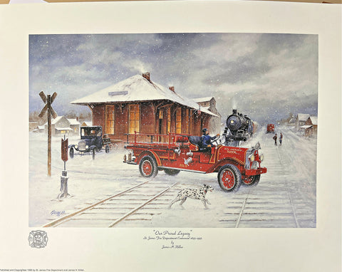 James Killen "Our Proud Legacy" St.James Fire Dept Open Edition Print 18 x 12