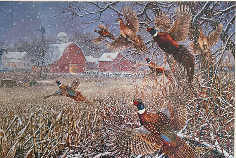 James Meger The Storm Pheasant farm Snow storm S/N Art Print