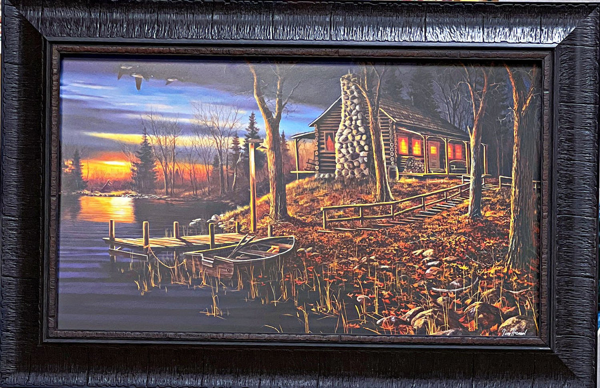 Jim Hansel Complete Serenity Cabin Lake Encore Art Print-Framed 22 x 14