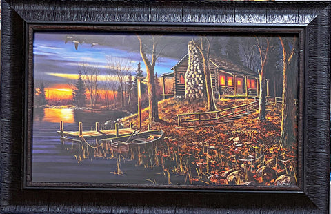 Jim Hansel Complete Serenity Cabin Lake Encore Art Print-Framed 22 x 14