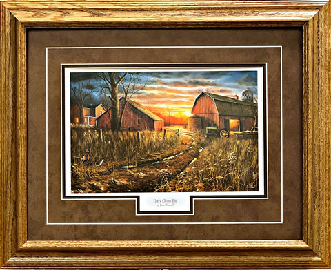 Jim Hansel Days Gone By Farm Tractor Barn Art Print-Framed 21 x 17